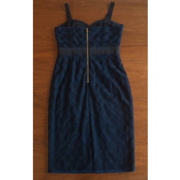 NWT Milly Size 8 Navy Blue Lattice Dress - Picture 5 of 8
